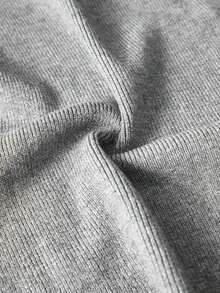 de punto sin mangas con botones delanteros de unicolor, versátil, adecuada para ir a la oficina, usar como docente o en vacaciones de verano, salidas y graduaciones - Gris - Ver 8