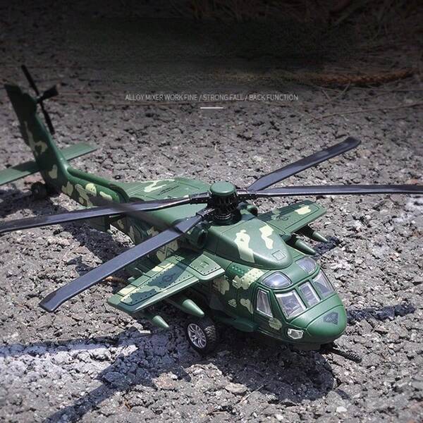 Helicóptero armado de Halcón Negro, simulación de sonido, modelo de aleación ligera, adornos de exhibición, colección de regalos, FJ20