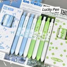 4 cây bút bi ngòi rút hình sao & cỏ bốn lá, ngòi 0.5mm, mực đen, trang trí cỏ bốn lá, văn phòng phẩm, quà tặng tựu trường, bút viết nhật ký - Bút hình cỏ bốn lá - Xem 7