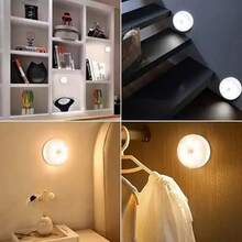 6 Rechargeable LED Wall Lights For Night Light, Indoor Closet, Remote Control, White - 1 - View 8