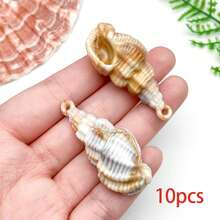 10/24 mặt dây chuyền hình vỏ sò, mặt dây chuyền hình sò điệp bằng acrylic, vỏ sò giả, phụ kiện vỏ sò biển mùa hè dùng để làm trang sức, bông tai, vòng tay, đồ thủ công. - Màu be - Xem 18