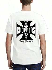 West Coast Choppers Shirt For Men, Unisex Casual Shirt, For Men And Women, Men's Graphic Top. - 白色 - 查看 5