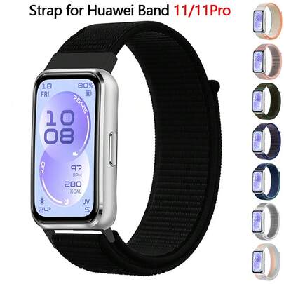 Band 11/11Pro対応 調整可能なナイロンフック&ループ式腕時計ストラップ、快適なフィット感、ユニセックス、スポーツ、耐久性、ソフト、軽量、通気性に優れ、ランニング、水泳、ワークアウト、アウトドアに適しています