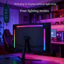 1pc Computer Monitor LED Light Strip, With 4-Key USB Remote Control, Adjustable Brightness And Color Switching, RGB LED Light Strip Suitable For Office, Home Theater, Display Cabinet, Bedside Decor, LED Light Strip Birthday Gift Computer Accessory USB - USB - View 6