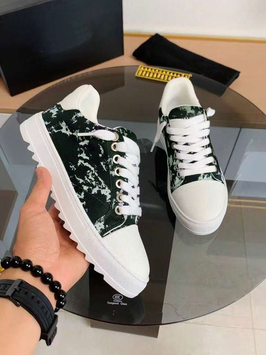 Giày Numeris dành cho nam và nữ, giày unisex, đa năng, phong cách đường phố, giày thể thao casual mùa thu đông, đế dày, tăng chiều cao, giày casual đôi cổ điển thời trang bằng vải canvas. - màu xanh lá - Xem 1