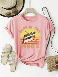 Camiseta Básica Casual de Manga Corta para Mujer, Holgada y Versátil - Blanco - Ver 11