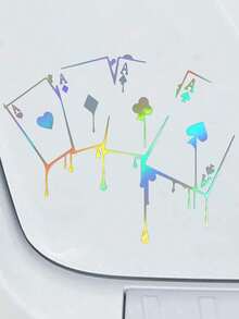 1pc 7-Color Laser Holographic Card, 15.6cm*12.7cm PVC, Universal Car Exterior Sticker - A - View 7