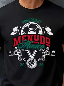 Camiseta Divertida de Fanático del Fútbol "Impulsada por Menudo", Camiseta de Fútbol con el Trofeo de la Copa del Campeonato de México 2026, Álbum de la Copa Mundial 2026, camiseta negra para hombre, descuento, Copa Mundial 2026 - Negro - Ver 6