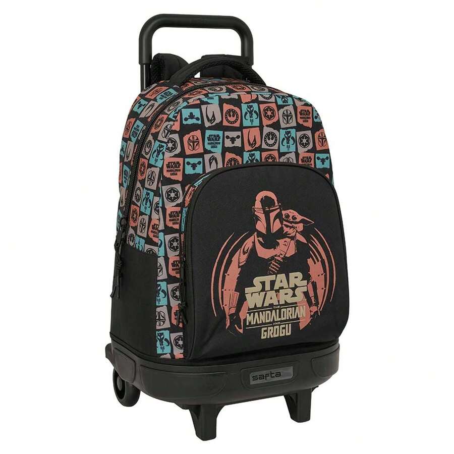 Safta Disney حقيبة ظهر مدرسية ذات حجرتين ل- The Mandalorian وGrogu للأولاد والبنات، قابلة للإزالة والغسيل، سعة كبيرة مع جيب للزجاجة، ظهر مبطن، مقاس واحد - الخيار 1 - مشاهدة 1