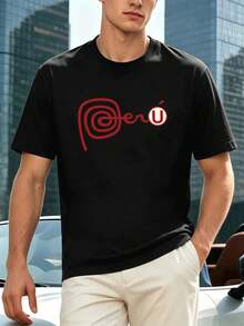 Men Plus Size T-Shirts - Black - View 2