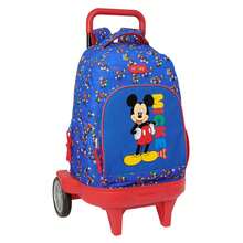 Safta | School Backpack With Wheels Disney Mickey Mouse Carro Evolution Removable High, Ergonomic Padded Back And Shoulder Straps, Double Zipper, Front And Side Bottle Holder Pockets, Blue/Red - Option 5 - View 2