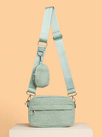 Solid Color Men's Sling Bag, Mini Key Shoulder Pouch
