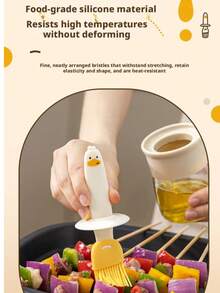 Cute Duck Silicone Oil Brush With Glass Bottle, Basting Brush For Cooking, Baking, BBQ, Kitchen Gadget - Little Yellow Duck - View 4
