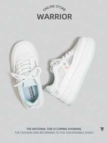 WARRIOR 1 đôi giày thể thao nữ, giày casual cổ thấp màu trắng có lưới. - Bạch Thiên Thanh - Xem 5