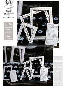 20pcs/Pack Vintage Style Border Decorative Stickers, Scrapbooking Supplies, Random Assorted - A - View 3