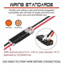12 Pieces Quick Electrical Splice 22-18 AWG 2 Pin Black - 1 - View 3