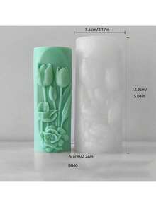 郁金香花筒香薰蜡烛DIY硅胶模具 - 圓柱 - 查看 3