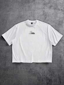 Manfinity Men's Cartoon Letter Graphic T-Shirt - Burgundy - View 2