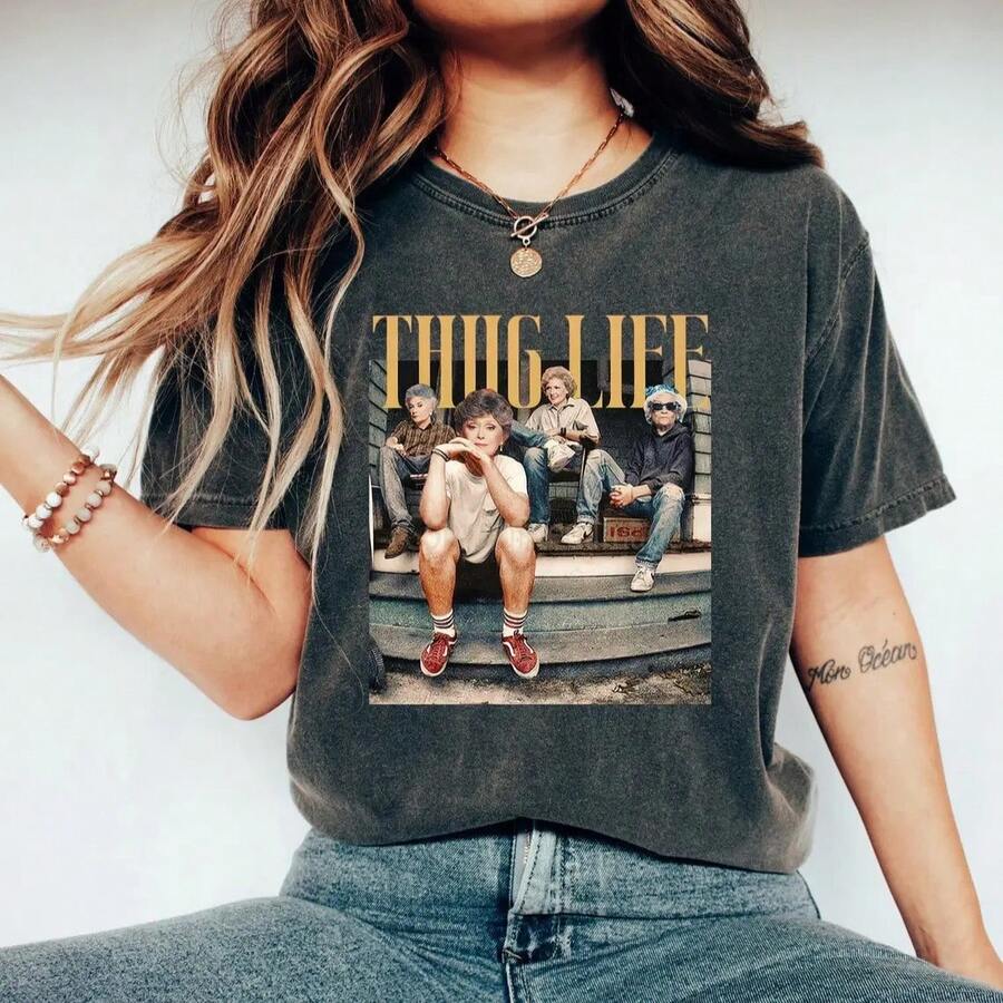 Vintage Golden Girls Life T-Shirt, Golden Girls Fan T-Shirt, Gift For Golden Girls Lovers, 80s Sitcom, Fashion Gift For Women, Casual Cotton T-Shirt For Everyday Wear - 黑色 - 查看 1