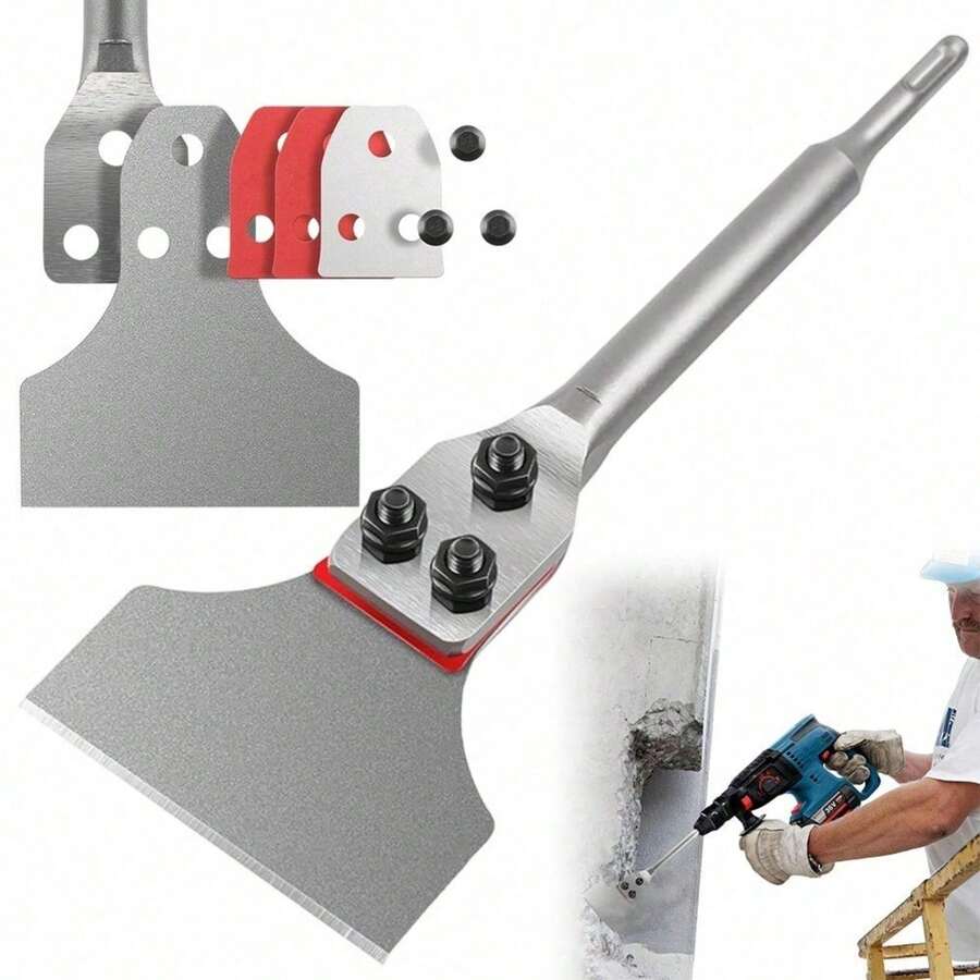Metallmeißel, Fliesenmeißel, 300 X 100mm, Ideal Kompatibel Mit Dem SDS-Plus-Schlaghammer. – Ausgestattet Mit Robusten Klingen Aus Einer Speziellen Legierung Und Einem Komfortablen, Rutschfesten Griff Entfernt Er Effizient Klebstoffe, Farbe, Rost Und Schweißspritzer. - A - Übersicht 1
