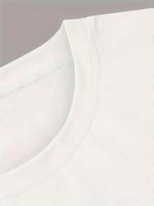 Women's Plus-Size Short-Sleeve T-Shirt With A Heart Print - A Spring, Summer, And Fall Essential - A Comfortable, Casual Crew Neck T-Shirt Suitable For All Seasons, Machine Washable, A Must-Have For Everyday Wear. - 白色 - 查看 3