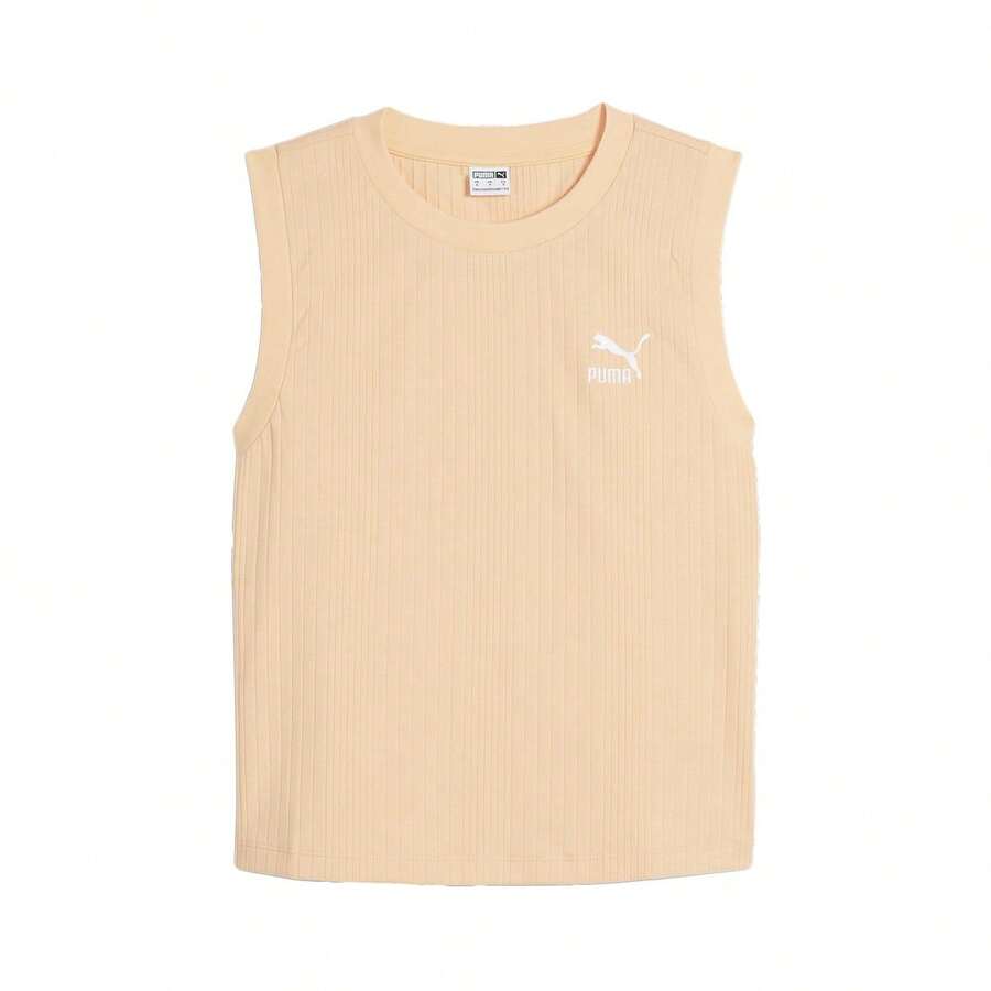 Puma Áo dệt kim cổ tròn không tay dáng casual dành cho nữ, thích hợp mùa xuân/hè. - Quả đào - Xem 1