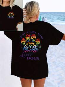 Camiseta de manga corta para mujer estilo vacaciones, elegante y casual, top de verano que combina con todo. - Negro - Ver 12