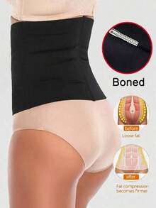 1pc Women's Waist Trainer Belt, Sculpting Tummy Control Shapewear For Sport, Fitness, Yoga, Weight Loss Exercise Waist Belt Suitable For Workout Home - Black - View 4