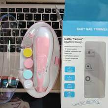 1 Peça Lixador de Unhas Elétrico 6 em 1 para Bebê/Criança Pequena com Proteções Antirrisco, Conjunto de Ferramentas de Cuidados com as Unhas para Crianças - Rosa chiclete - Visão 7