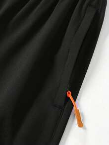 Men's Summer Cool Elastic Ice Silk Short Sleeved Ice Silk Quick Drying Sports Shorts Set Suitable For Fitness Running Training Outdoor Running Wear - Black - View 9