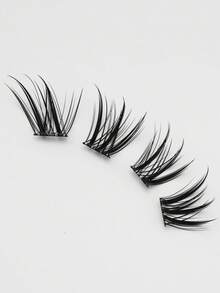 80pcs Slanted Winged Fox Eyelashes, Glue-On And Glue-Free Styles, Chinese-Style Fox Eyelashes, Icy Qingqiu Fox Natural Look Design, Curled Segmented Individual Lashes, Beginner-Friendly, Lightweight Airy Feel, Reusable, Suitable For Daily, Date, And Traditional Chinese Makeup Looks - C - View 8