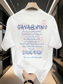 Camiseta de manga corta para hombre,% algodón, de marca de moda, estilo moderno, talla, versátil y casual, adecuada para todas las estaciones. Se puede usar como capa base en primavera y otoño o sola en verano. Estilo unisex, perfecta para amigos. Camiseta de marca de moda,% algodón y de alta calidad. - Negro - Ver 6