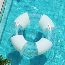 Anillo inflable grande para adultos con asa - Cama flotante inflable para fiesta en la piscina, adecuada para piscina, lago, playa, colchoneta flotante inflable dorada para adultos - Blanco - Ver 7