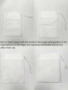 5 Out Of 100 Pieces Of Multi-Purpose Disposable Non-Woven Drawstring Tea Bags, White Filter Pouches With Drawstrings, Easy To Fill And Clean, Suitable For Coffee, Tea, Herbs, Spices, Jewelry Packaging And Gift Tying - Multicolor - View 10
