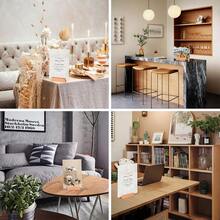 1 pieza Soporte de madera para tarjetas de visita, soportes para tarjetas para exhibición, base de escritorio para calendario, foto, menú, tarjeta de hotel, etiqueta publicitaria, para tienda minorista, hogar, boda, fiesta - A - Ver 9