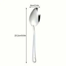 1 pieza/2 piezas/3 piezas Cuchara de servir de acero inoxidable - Tamaño grande, cuchara de metal ergonómica para autoservicio, adecuada para hoteles, cafeterías, uso doméstico y picnics al aire libre, elegante - Plateado - Ver 7