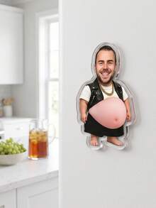 1 pieza Imán de nevera personalizado divertido y lindo con diseño de barriga, imán de foto acrílico irregular personalizado, diseño creativo, decoración de cocina, regalo de anuncio de embarazo, regalo de pareja humorístico, múltiples estilos de barriga recuerdo familiar, tiras de fotos magnéticas - Multicolor - Ver 15