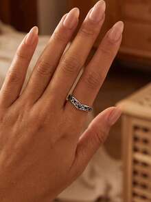 1 pièce Bijou exquis en argent sterling S925 avec zircone cubique, design nœud papillon mignon, pour femme, à porter au quotidien, cadeau pour rendez-vous - Bague 8 - Voir 3