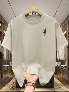 Camiseta de Manga Corta de Algodón Estampada para Hombre, Suave, Cómoda y Transpirable, Adecuada para Deportes y Uso Casual - Negro - Ver 7