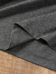 Women's Oversized Grey Summer 2026 T-Shirt With Shiny Black Rhinestone Bow. Oversized Grey T-Shirt With Shiny Bow, Ideal For Casual And Evening Outfits. - YH598-灰色 - 查看 6