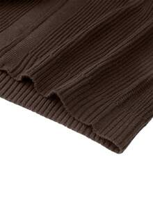Suéter de punto tipo cárdigan para hombre con diseño de doble cremallera, moda otoño/invierno - Marrón - Ver 8
