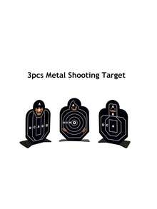3pcs Stainless Steel Shooting Target, Alloy Practice Target, Metal Soldier Shaped Target - Black - View 10