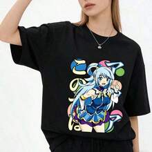Happy Valentine's Day! New Candy Candy Anime T-Shirt For Women, 220g, Crew Neck, Casual, Thick Pure Cotton, Breathable And Comfortable. | Exquisite Design | Loose And Comfortable | Easy To Match | - 6 - 查看 8