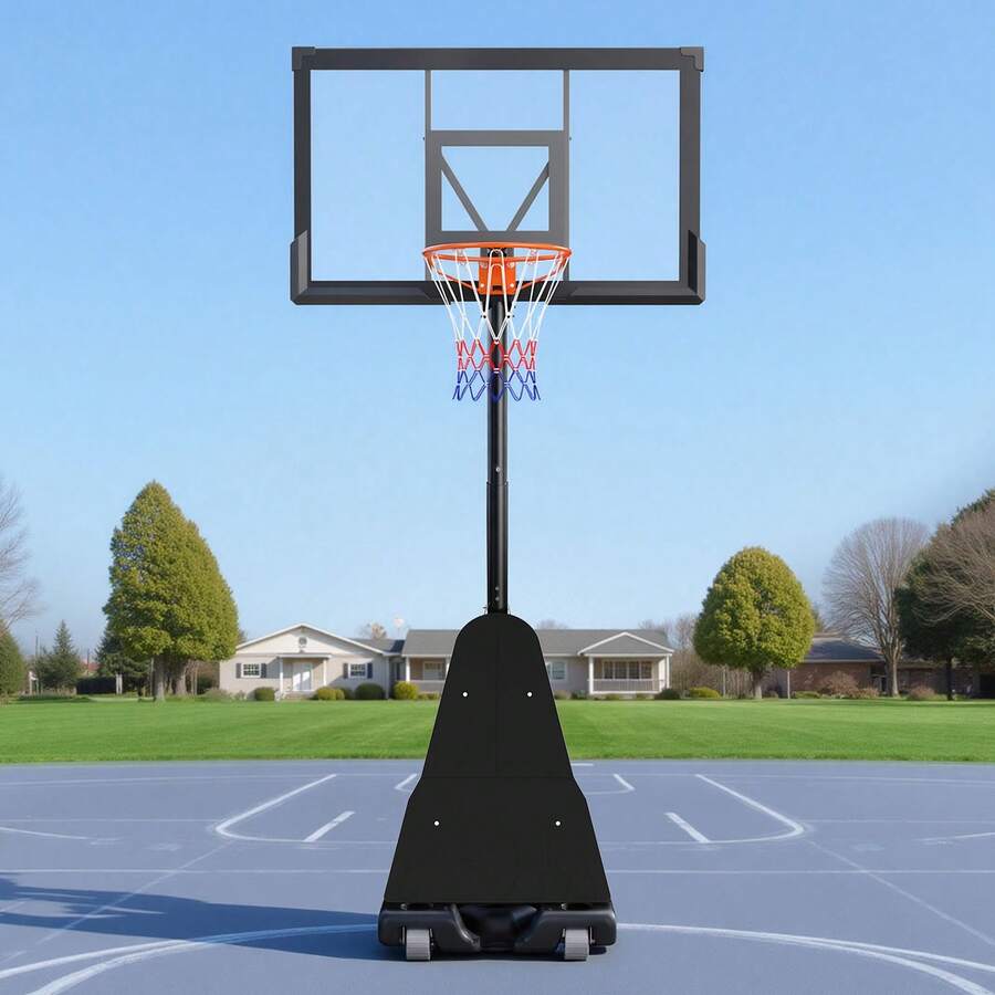 Portable Basketball Stand, 10 Ft Height Adjustment Basketball Hoop & Goal, Basketballs Hoop Outdoor With 50 Inch PC Backboard For Kids, Adults In Schools, Parks, Indoor & Outdoor Use - 10 ft with 50 inch PC Backboard - 查看 1