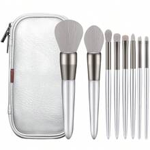 34PCS Makeup Tools Set Including:8Pcs Silver PCS Makeup Brush Set+1pc Storage Bag+4PCS Makeup Sponges+4PCS Mini Makeup Sponges+4PCS Triangle Powder Puffs+4PCS Mini Air Cushion Powder Puffs+2PCS Circular Powder Puffs+2PCS Facial Cleansing Sponges+1pc Makeup Brush Cleaning Tools+1pc Hairband+2PCS Hand Bowl Strap+1pc Eyelash Curler - Multicolor - View 12