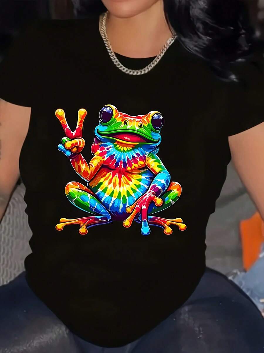 Camiseta de mujer para primavera y verano - Negro - Ver 1
