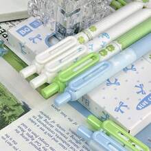 4 cây bút bi ngòi rút hình sao & cỏ bốn lá, ngòi 0.5mm, mực đen, trang trí cỏ bốn lá, văn phòng phẩm, quà tặng tựu trường, bút viết nhật ký - Bút hình cỏ bốn lá - Xem 6