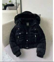 PUFF JACKET - WARM AND LINED WINTER JACKET - COAT - WOMEN'S COLD WEATHER BLOUSE FOR PARTIES - Black - View 3