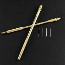 鋁合金金色手柄髮針工具組，適用於製作假髮和髮網，含通風針 - 查看 1