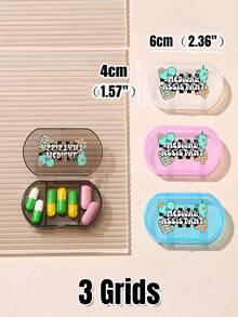 Plastic Transparent Small Medicine Box With The Word "Drug Assistant" Pattern, Portable Drug Storage Box, Mini Plastic Box, Portable Jewelry And Medicine Box, Travel Medicine Box, Large Capacity Storage Room, Weekly Drug Packaging Box, Suitable For Daily Medication And Vitamins, Essential Items For Doctors And Nurses, Emergency Needs, Travel, Hiking Carrying, Personalized Creative Gifts - Multicolor - View 9